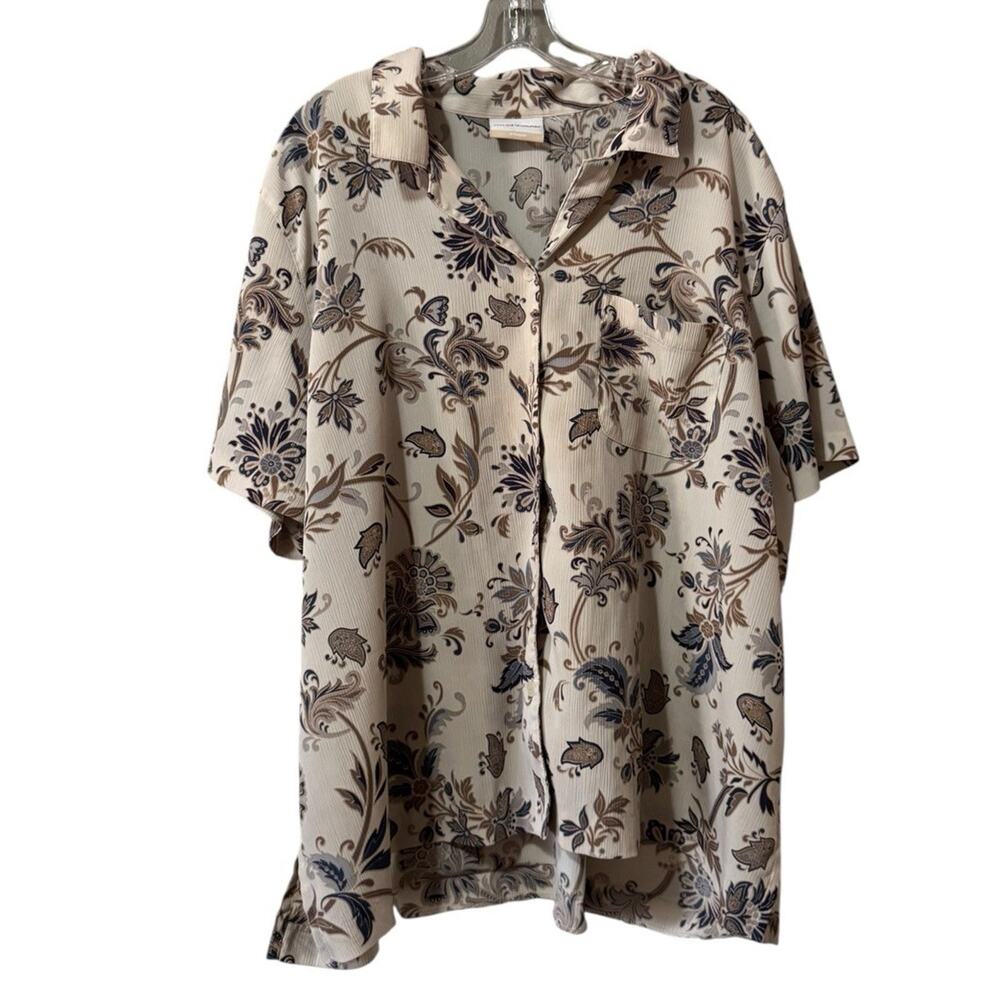 Alfred Dunner Women Shirt Size Measured Button Down Short Sleeve Lightweight